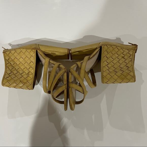 Torrid Tan Woven Block High Heel Open Toe Sandals Size 8 Wide - Picture 4 of 10